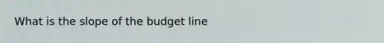 What is the slope of the budget line