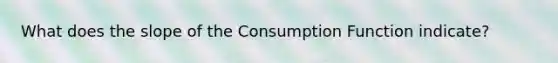 What does the slope of the Consumption Function indicate?