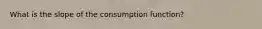 What is the slope of the consumption function?