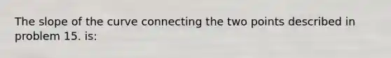 The slope of the curve connecting the two points described in problem 15. is: