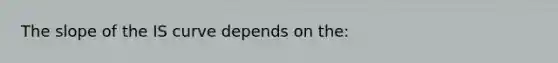 The slope of the IS curve depends on the: