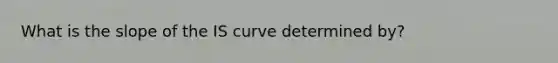 What is the slope of the IS curve determined by?