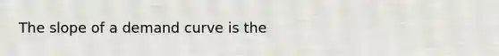 The slope of a demand curve is the