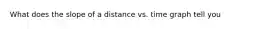 What does the slope of a distance vs. time graph tell you