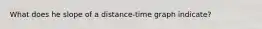 What does he slope of a distance-time graph indicate?