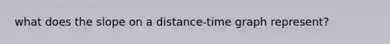 what does the slope on a distance-time graph represent?