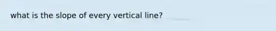 what is the slope of every vertical line?