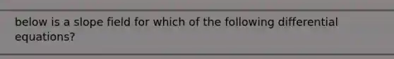 below is a slope field for which of the following differential equations?