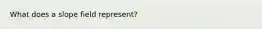 What does a slope field represent?