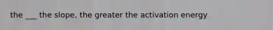 the ___ the slope, the greater the activation energy