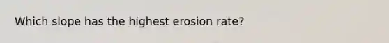 Which slope has the highest erosion rate?