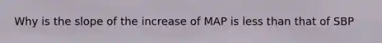 Why is the slope of the increase of MAP is less than that of SBP