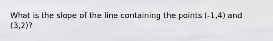What is the slope of the line containing the points (-1,4) and (3,2)?