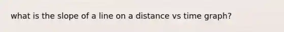 what is the slope of a line on a distance vs time graph?