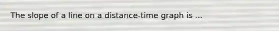 The slope of a line on a distance-time graph is ...