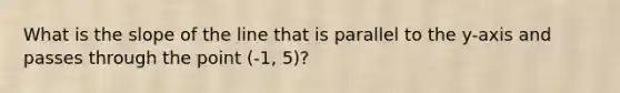 What is the slope of the line that is parallel to the y-axis and passes through the point (-1, 5)?