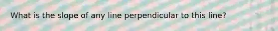 What is the slope of any line perpendicular to this line?