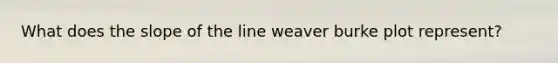 What does the slope of the line weaver burke plot represent?
