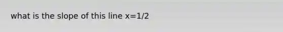 what is the slope of this line x=1/2