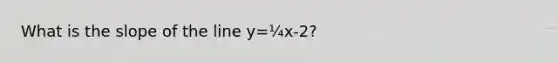 What is the slope of the line y=¼x-2?