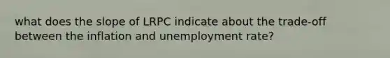 what does the slope of LRPC indicate about the trade-off between the inflation and unemployment rate?