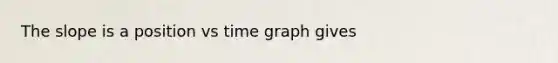 The slope is a position vs time graph gives