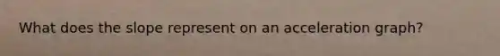What does the slope represent on an acceleration graph?