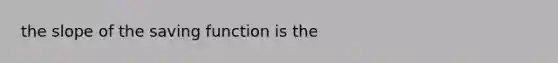 the slope of the saving function is the