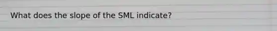 What does the slope of the SML indicate?