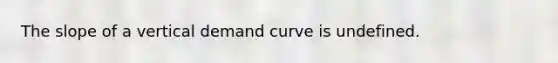 The slope of a vertical demand curve is undefined.