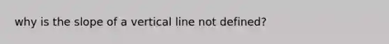 why is the slope of a vertical line not defined?