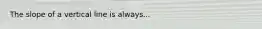 The slope of a vertical line is always...