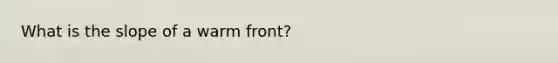 What is the slope of a warm front?