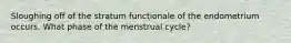 Sloughing off of the stratum functionale of the endometrium occurs. What phase of the menstrual cycle?