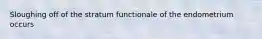 Sloughing off of the stratum functionale of the endometrium occurs