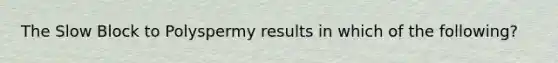 The Slow Block to Polyspermy results in which of the following?