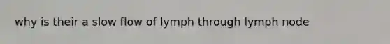 why is their a slow flow of lymph through lymph node