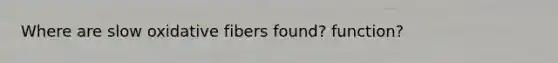 Where are slow oxidative fibers found? function?