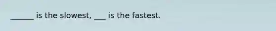 ______ is the slowest, ___ is the fastest.