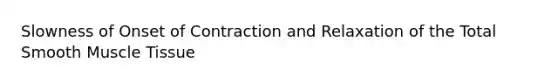 Slowness of Onset of Contraction and Relaxation of the Total Smooth Muscle Tissue
