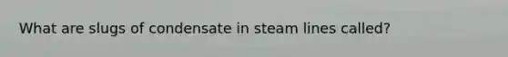 What are slugs of condensate in steam lines called?