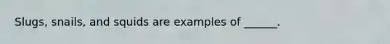 Slugs, snails, and squids are examples of ______.