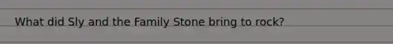 What did Sly and the Family Stone bring to rock?