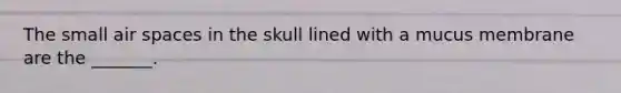 ​The small air spaces in the skull lined with a mucus membrane are the _______.