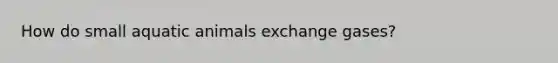 How do small aquatic animals exchange gases?