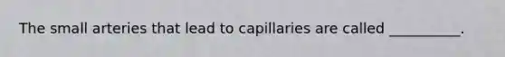 The small arteries that lead to capillaries are called __________.