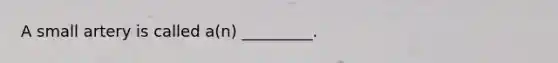 A small artery is called a(n) _________.