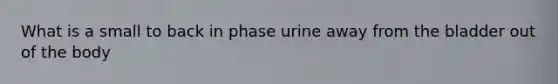 What is a small to back in phase urine away from the bladder out of the body