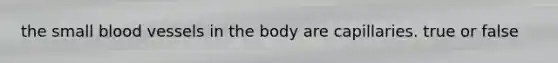 the small blood vessels in the body are capillaries. true or false