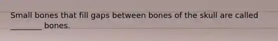 Small bones that fill gaps between bones of the skull are called ________ bones.